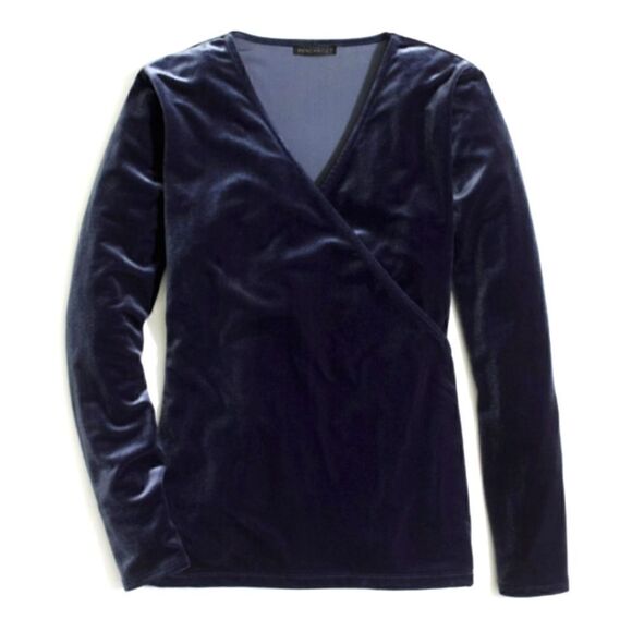 J CREW Velvet Wrap Top Sz Small - Picture 3 of 10